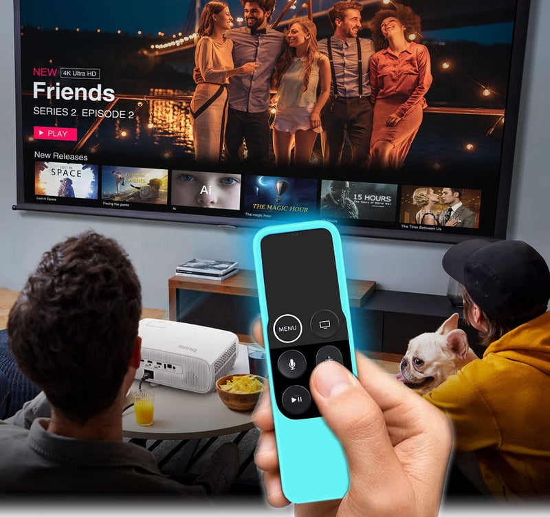 Lambcare 2 Pack Case Compatible with Apple TV 4K/ 4th Gen Remote Light Weight Anti-Slip Shock Proof Silicone Cover for Controller for Apple TV Siri Remote (Blue and Purple Glow) - Image 3